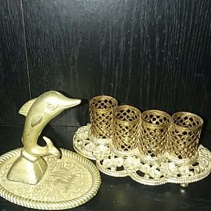 MetalRing holder & lipstick holder Vintage